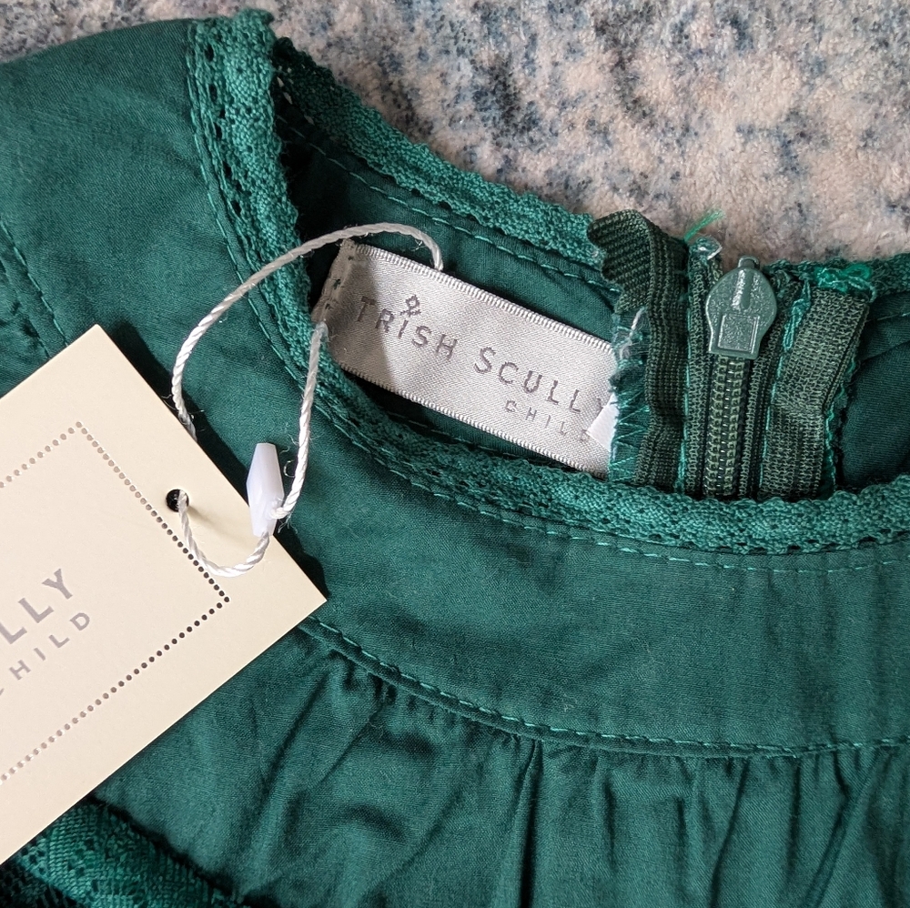 Trish Scully Child ALLESSANDRA DRESS EMERALD Green Tulle Short Sleeve NWT Size 8 - Picture 7 of 9